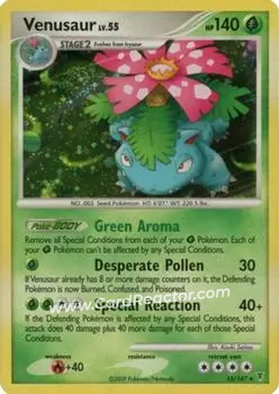 2009 Pokemon Platinum Supreme Victors #13/147 - Venusaur - Front