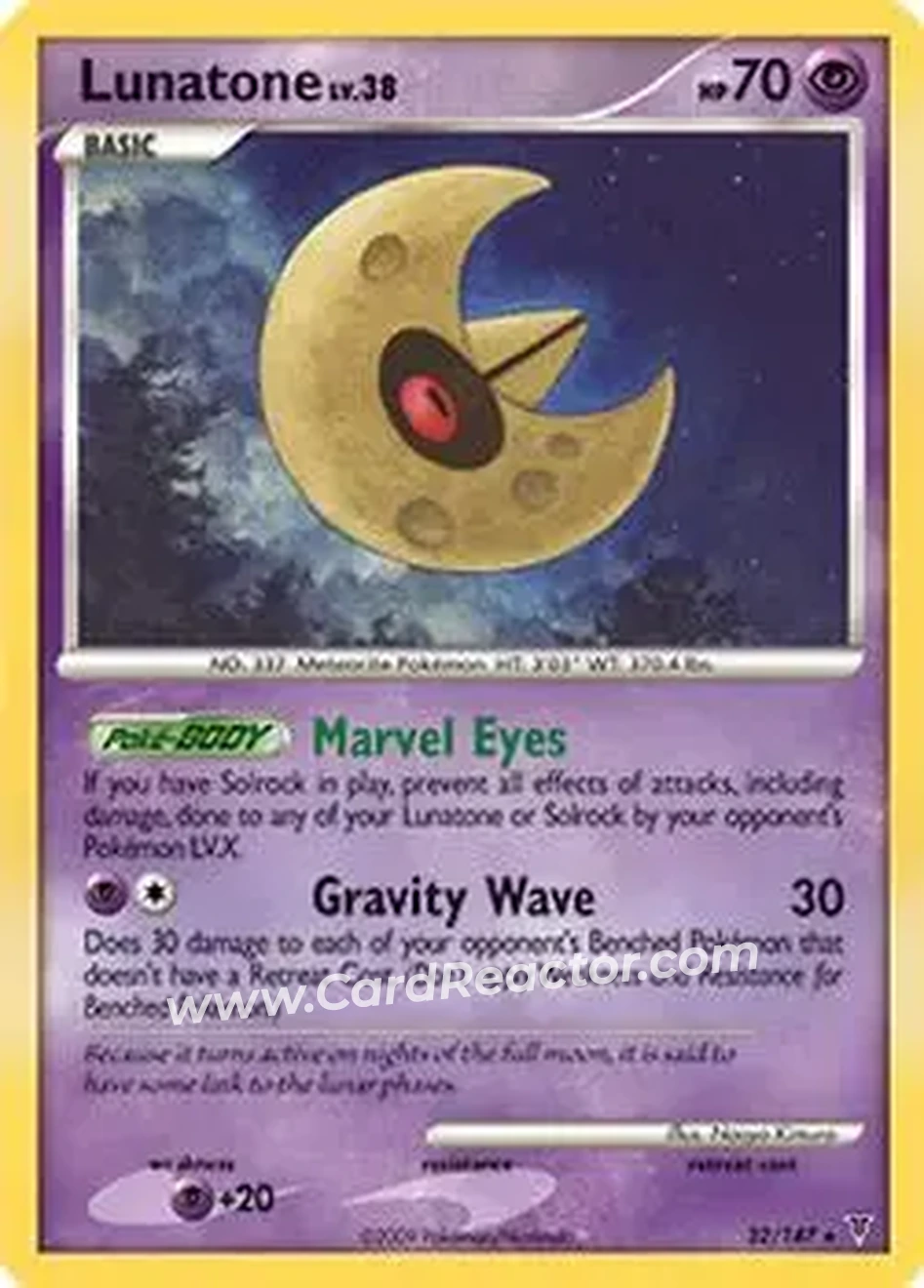 2009 Pokemon Platinum Supreme Victors #32/147 - Lunatone - Front