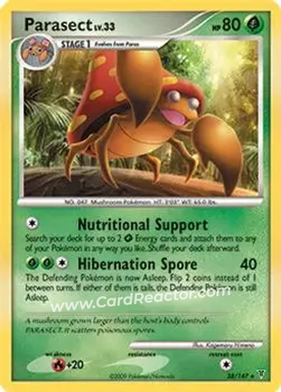 2009 Pokemon Platinum Supreme Victors #38/147 - Parasect - Front