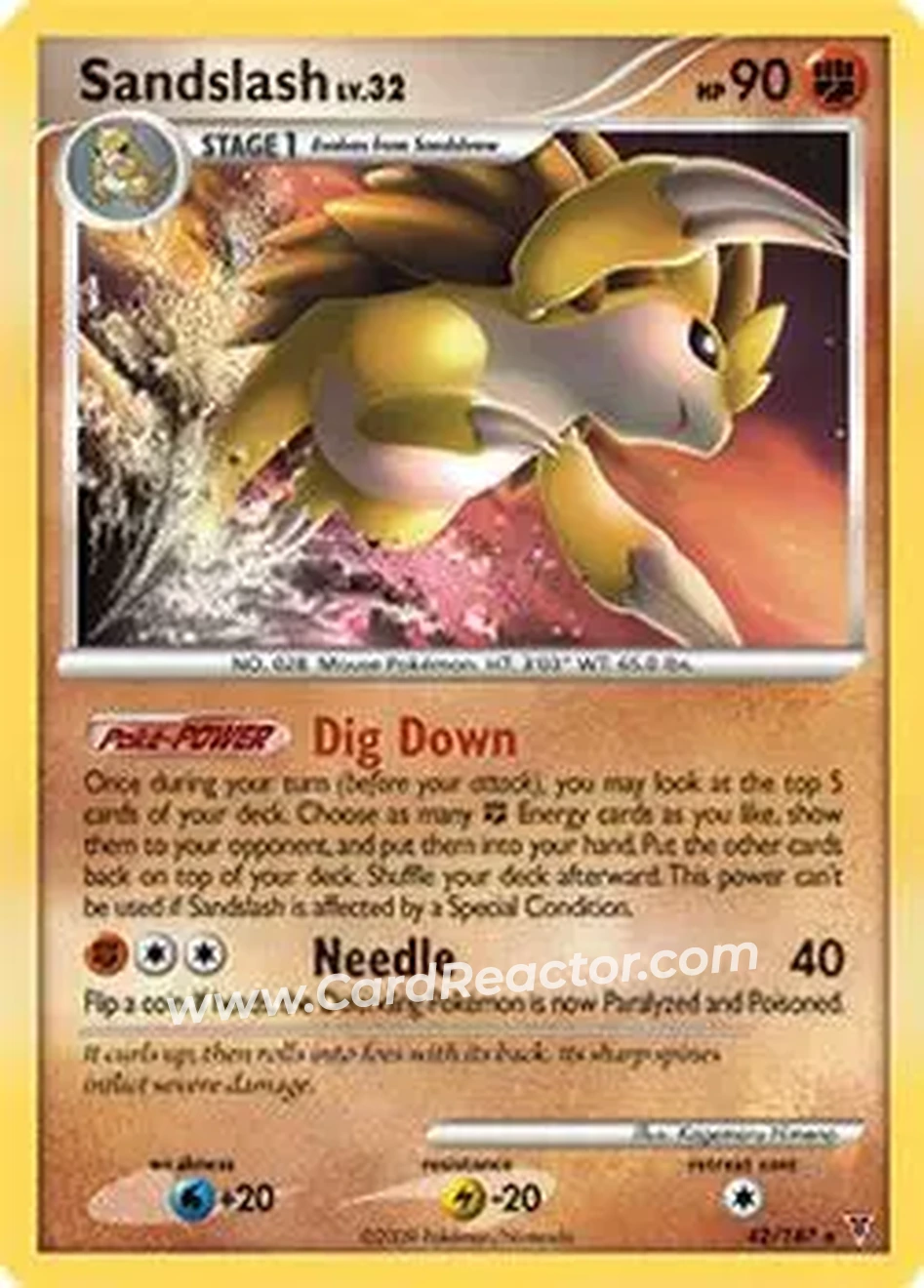 2009 Pokemon Platinum Supreme Victors #42/147 - Sandslash - Front