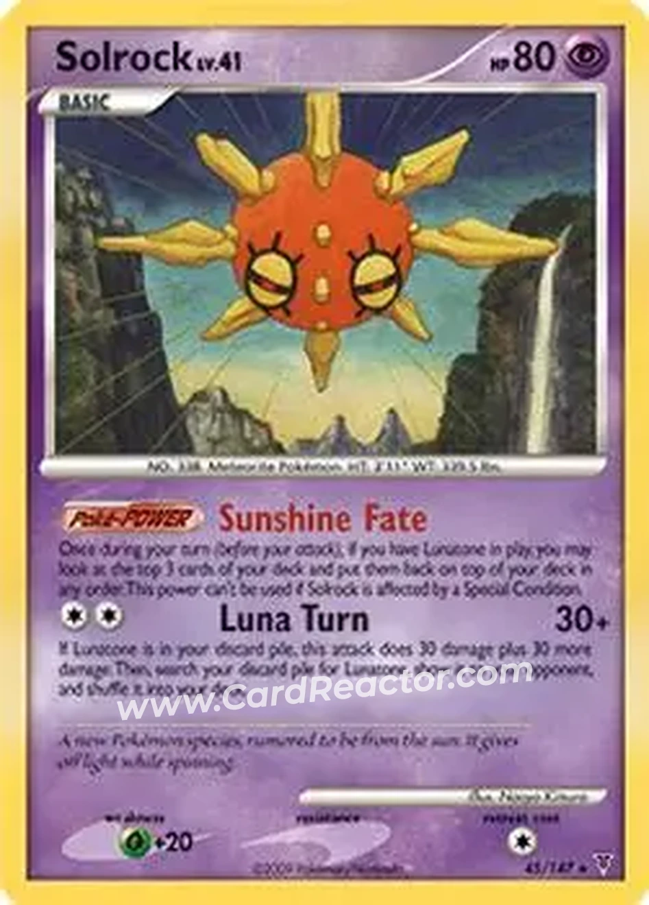 2009 Pokemon Platinum Supreme Victors #45/147 - Solrock - Front