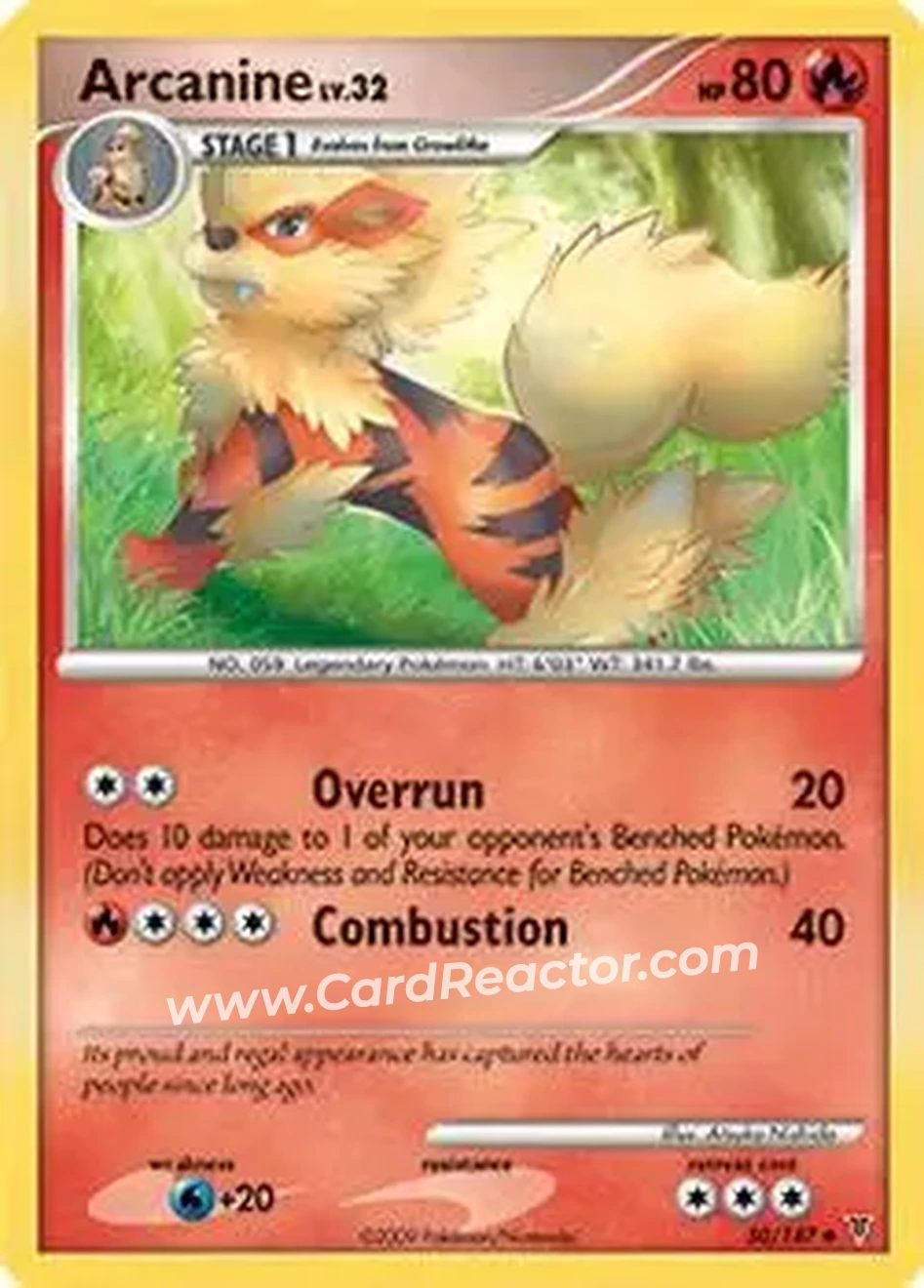 2009 Pokemon Platinum Supreme Victors #50/147 - Arcanine - Front