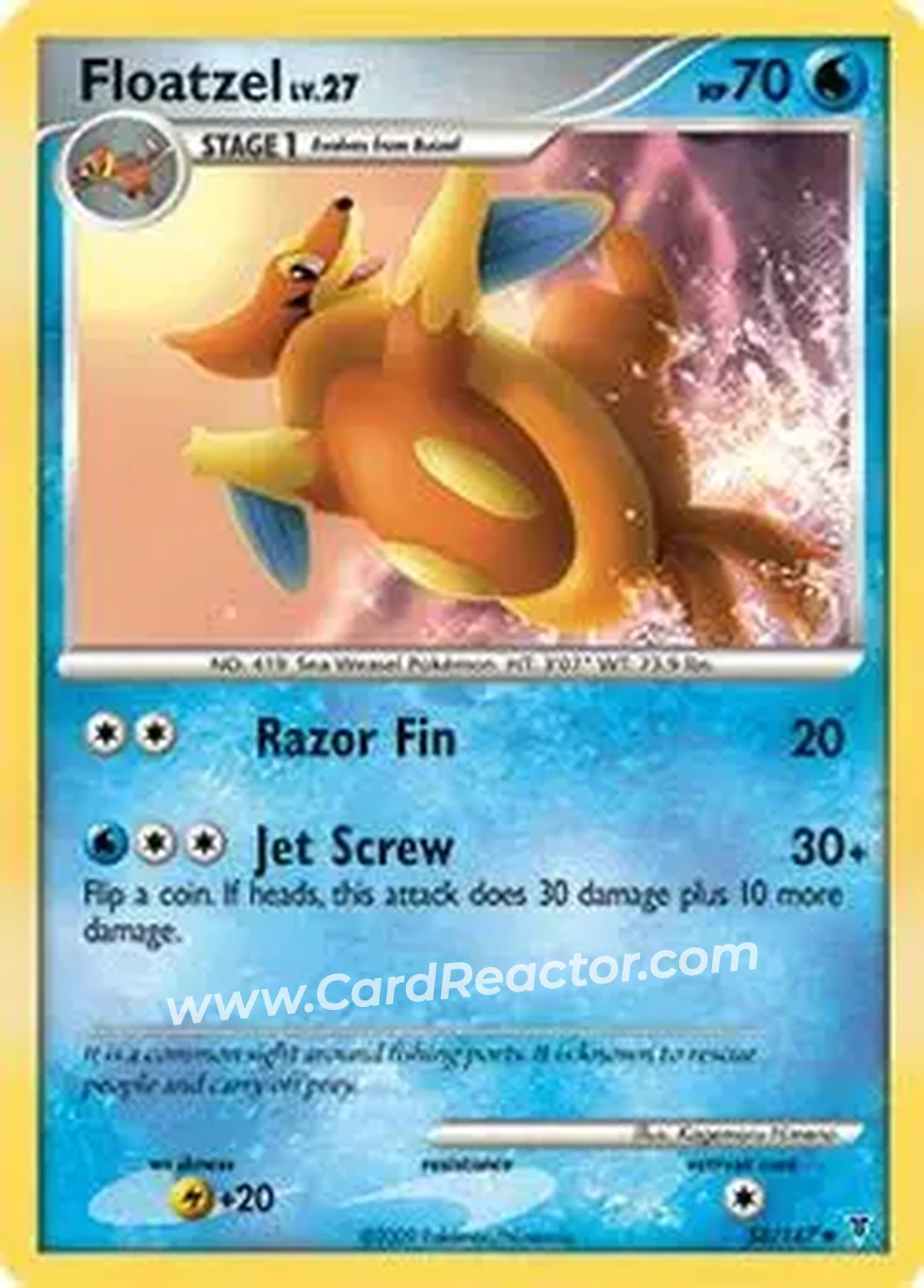 2009 Pokemon Platinum Supreme Victors #58/147 - Floatzel - Front
