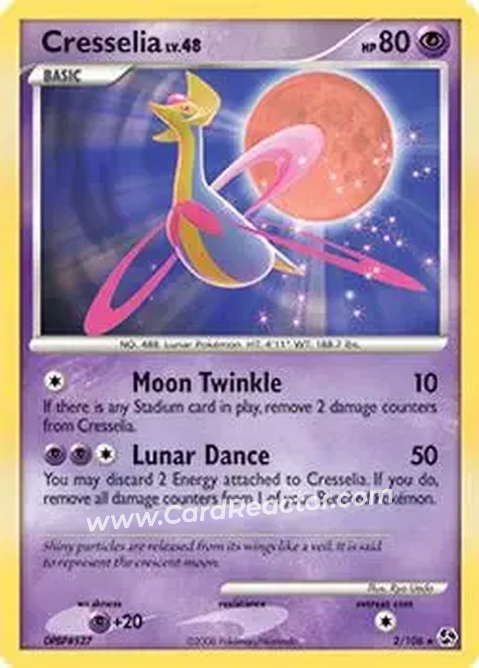 2008 Pokemon Diamond & Pearl Great Encounters #2/106 - Cresselia - Front