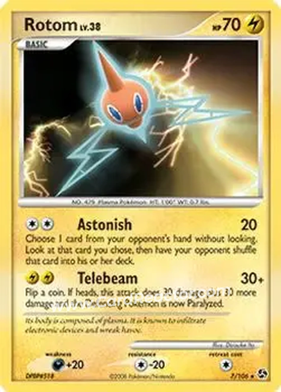 2008 Pokemon Diamond & Pearl Great Encounters #7/106 - Rotom - Front