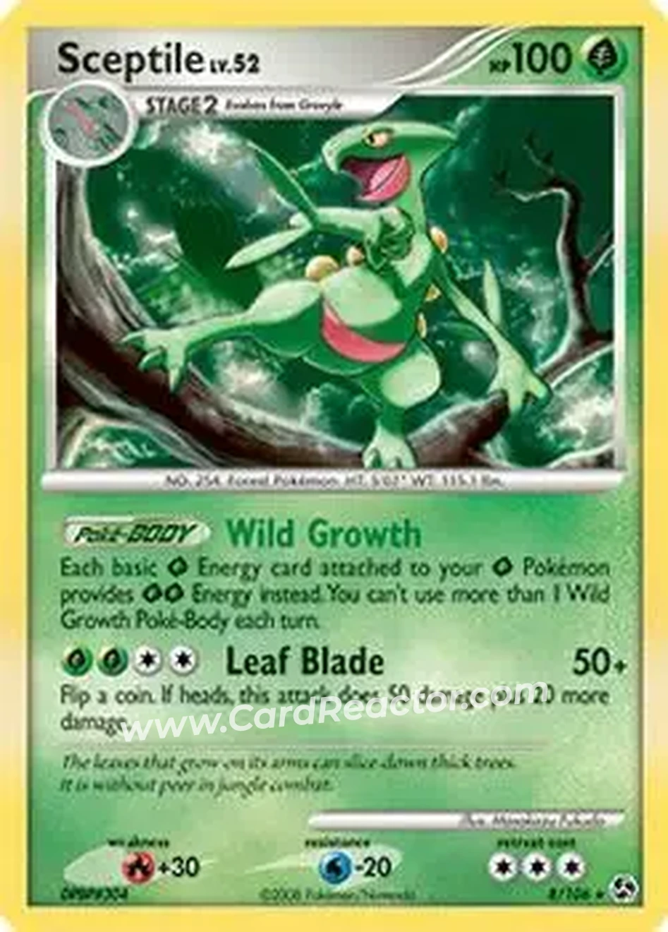 2008 Pokemon Diamond & Pearl Great Encounters #8/106 - Sceptile GX - Front