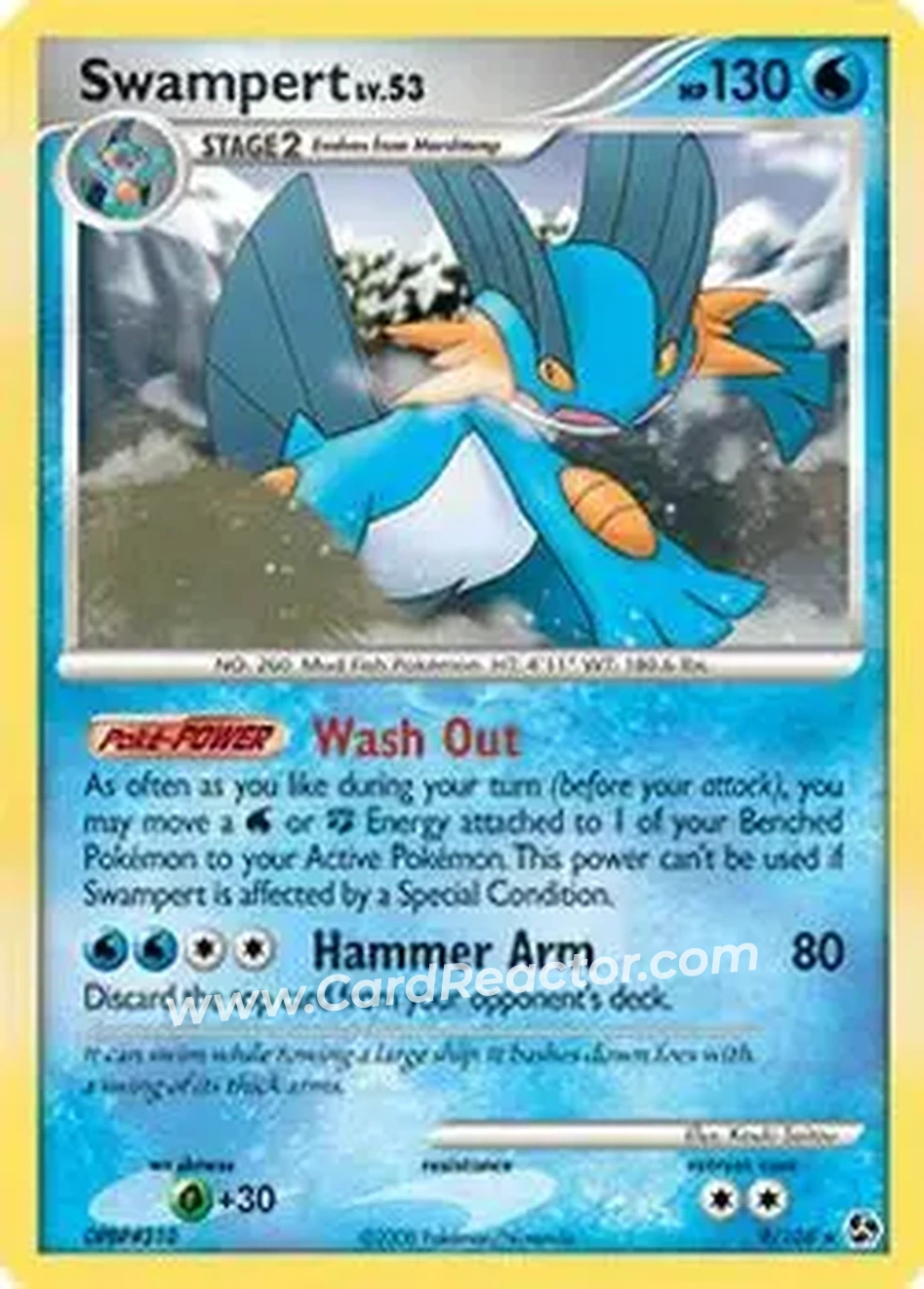 2008 Pokemon Diamond & Pearl Great Encounters #9/106 - Swampert - Front