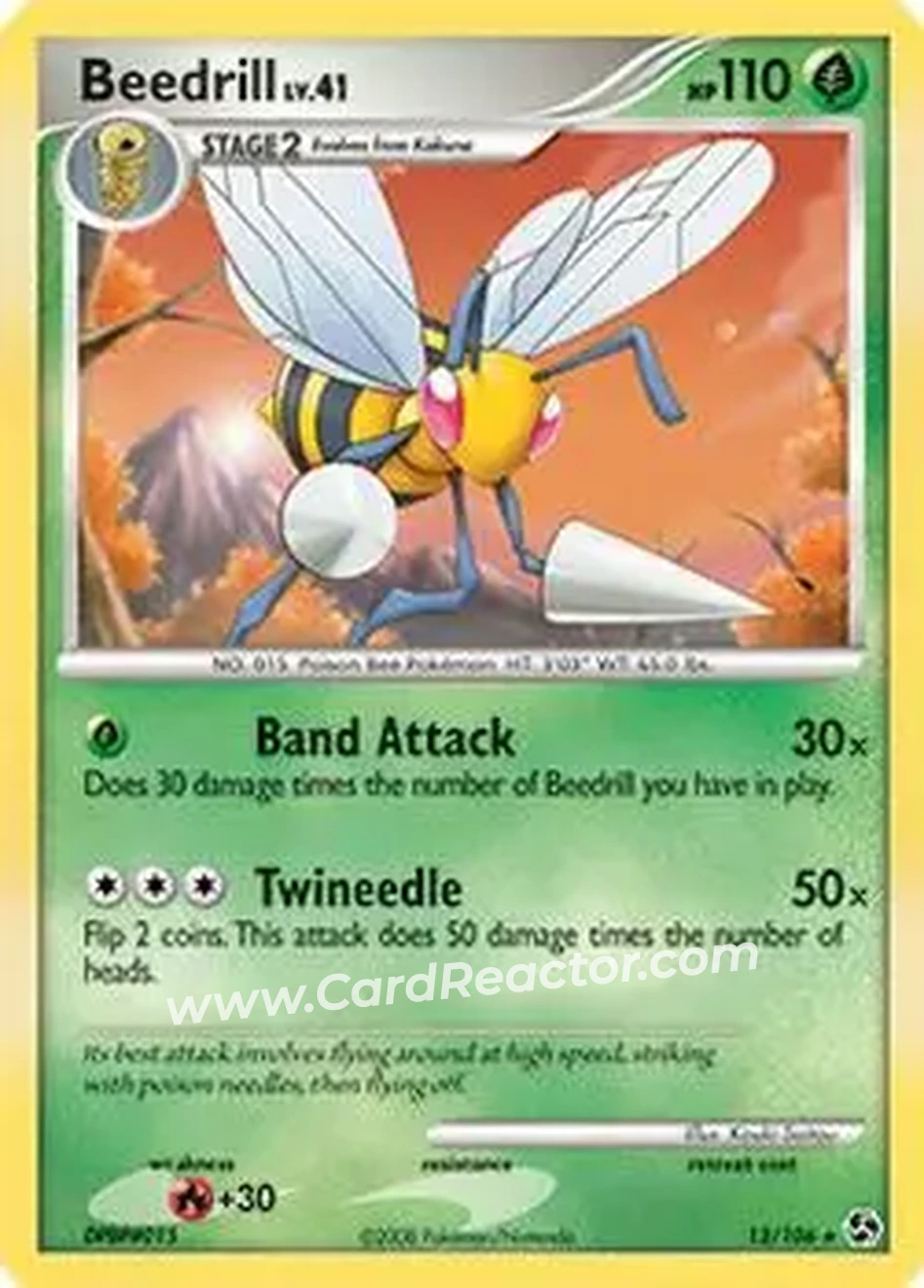 2008 Pokemon Diamond & Pearl Great Encounters #13/106 - Beedrill - Front