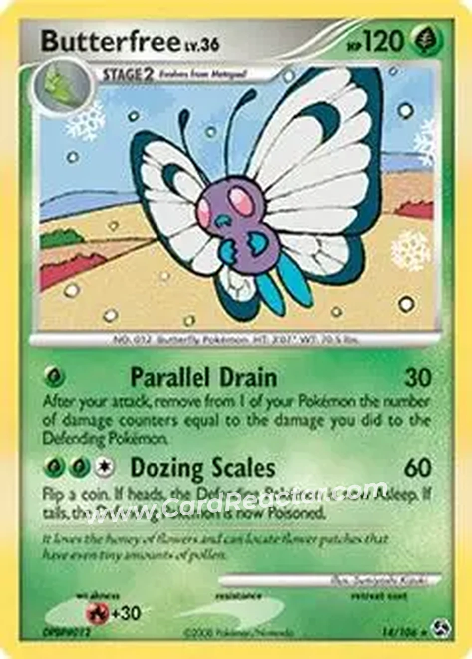 2008 Pokemon Diamond & Pearl Great Encounters #14/106 - Butterfree - Front