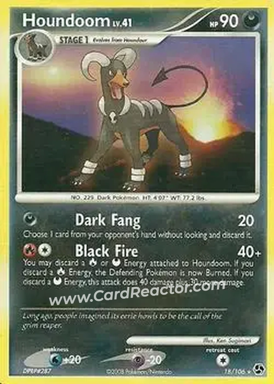 2008 Pokemon Diamond & Pearl Great Encounters #18/106 - ロケット団のヘルガー - Front