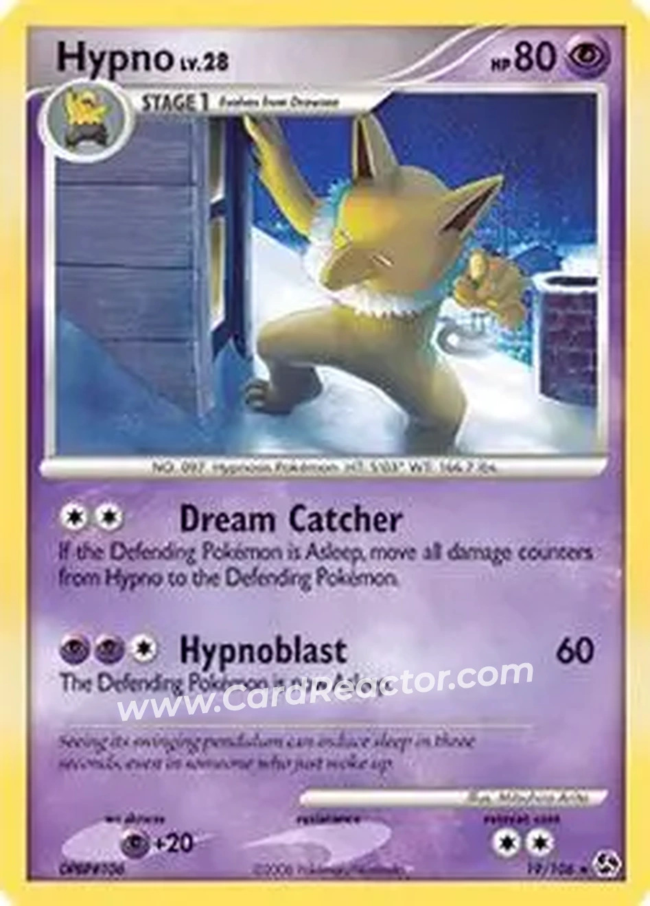 2008 Pokemon Diamond & Pearl Great Encounters #19/106 - Hypno - Front