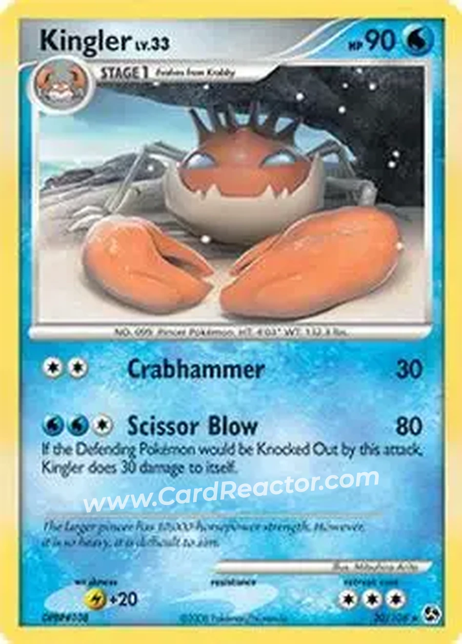 2008 Pokemon Diamond & Pearl Great Encounters #20/106 - Kingler - Front