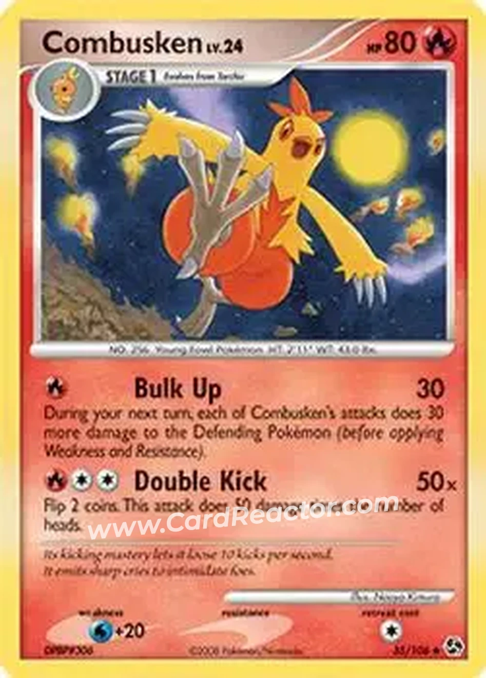 2008 Pokemon Diamond & Pearl Great Encounters #35/106 - ワカシャモ - Front