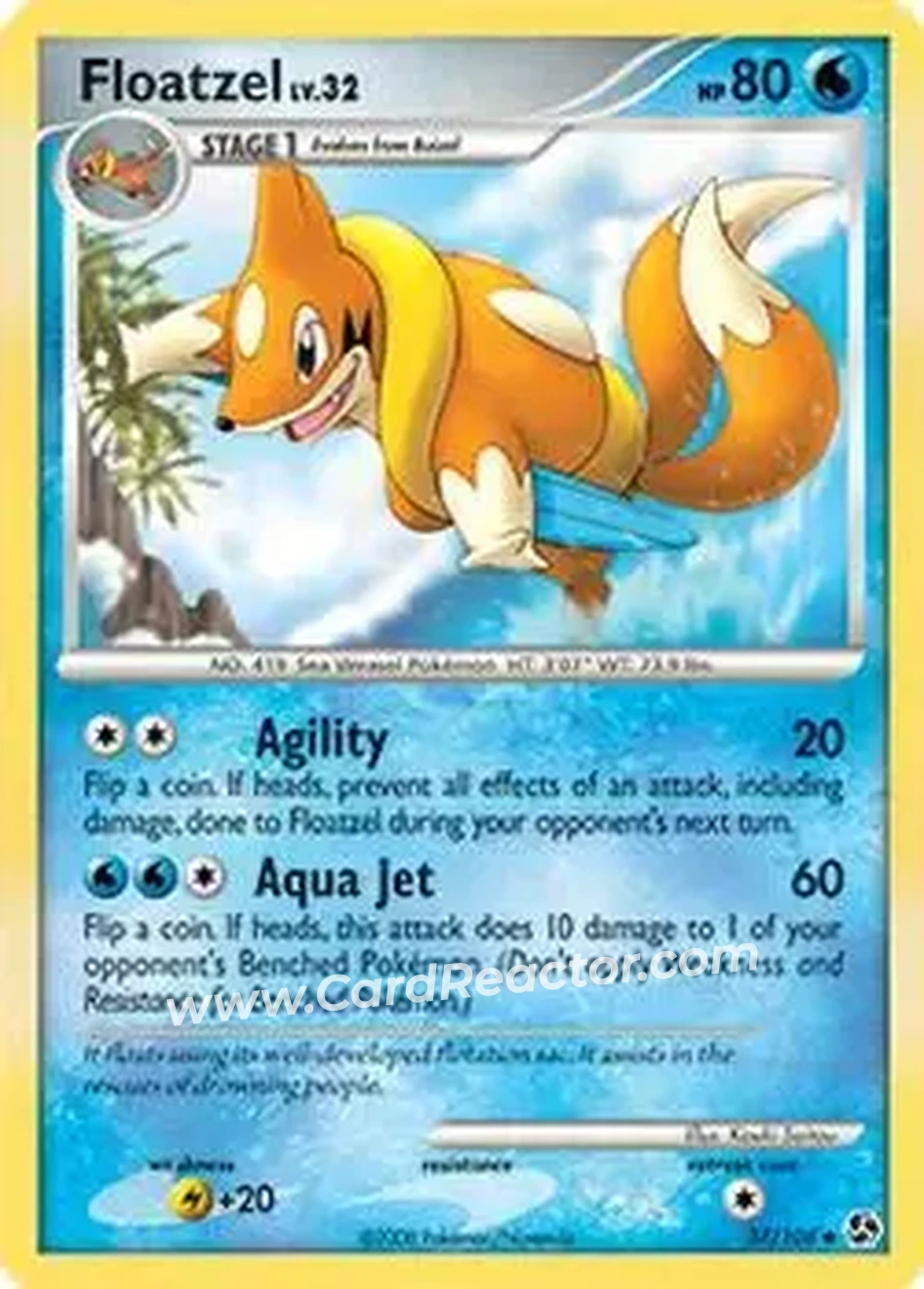 2008 Pokemon Diamond & Pearl Great Encounters #37/106 - Floatzel - Front