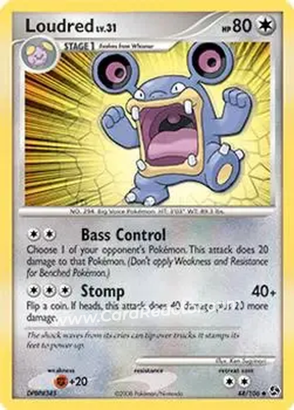 2008 Pokemon Diamond & Pearl Great Encounters #44/106 - Loudred - Front
