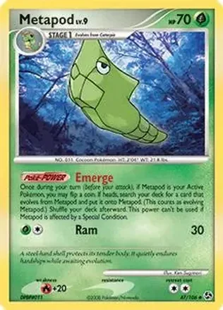 2008 Pokemon Diamond & Pearl Great Encounters #47/106 - Metapod