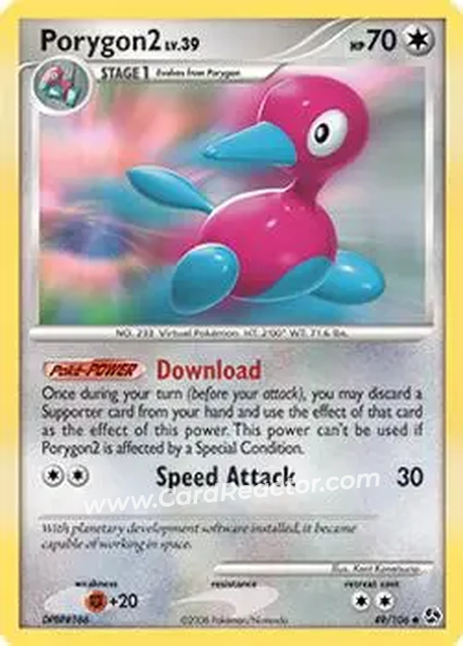 2008 Pokemon Diamond & Pearl Great Encounters #49/106 - ロケット団のポリゴン2 - Front
