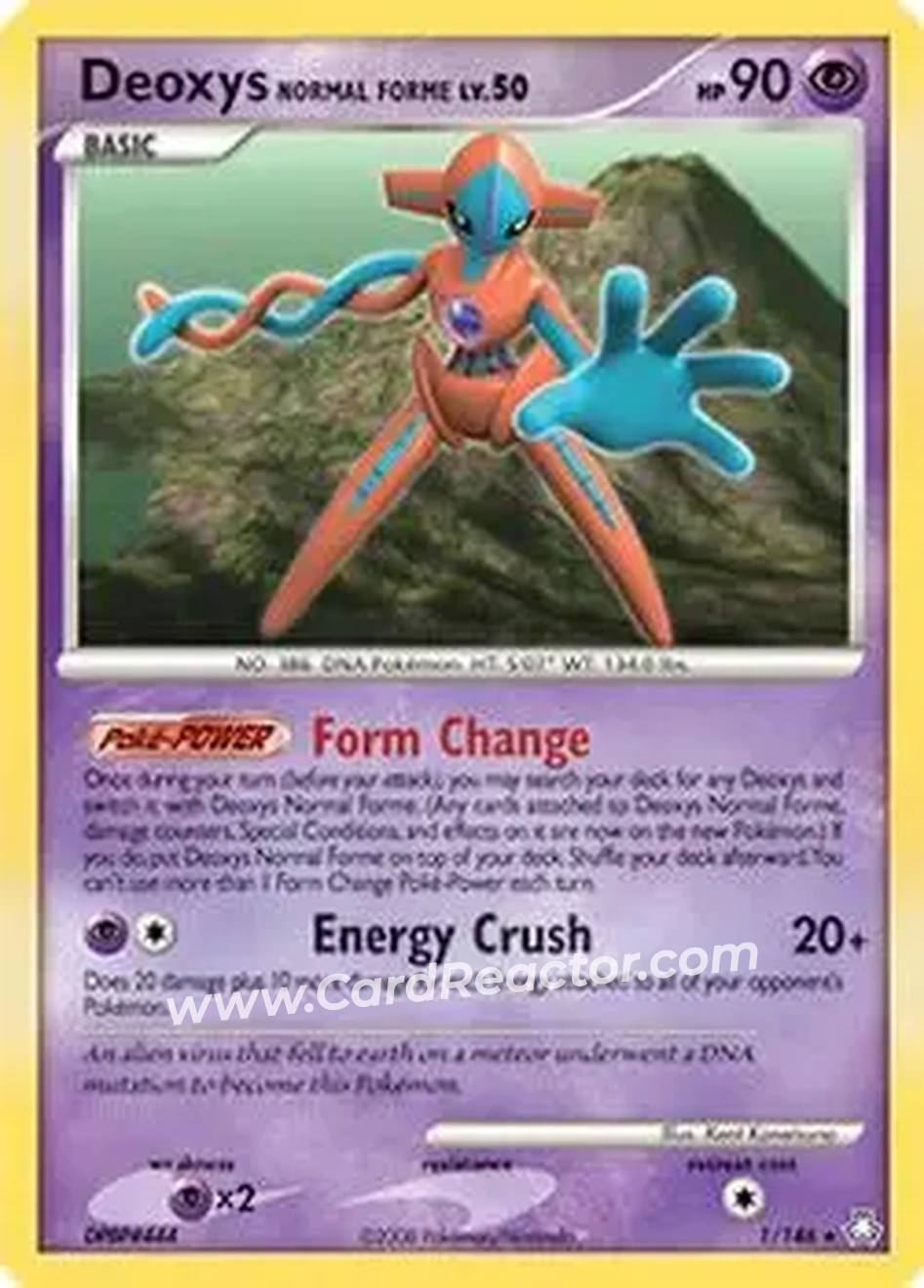 2008 Pokemon Diamond & Pearl Legends Awakened #1/146 - Deoxys - Front