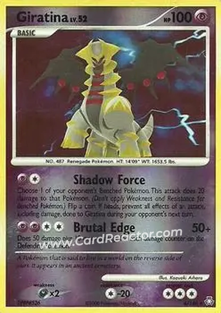 2008 Pokemon Diamond & Pearl Legends Awakened #4/146 - Giratina V - Front