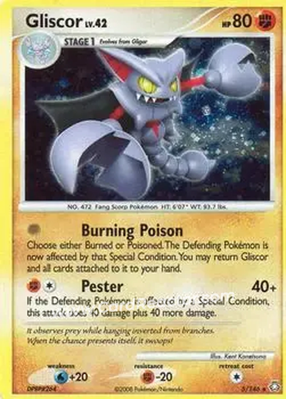 2008 Pokemon Diamond & Pearl Legends Awakened #5/146 - Gliscor - Front