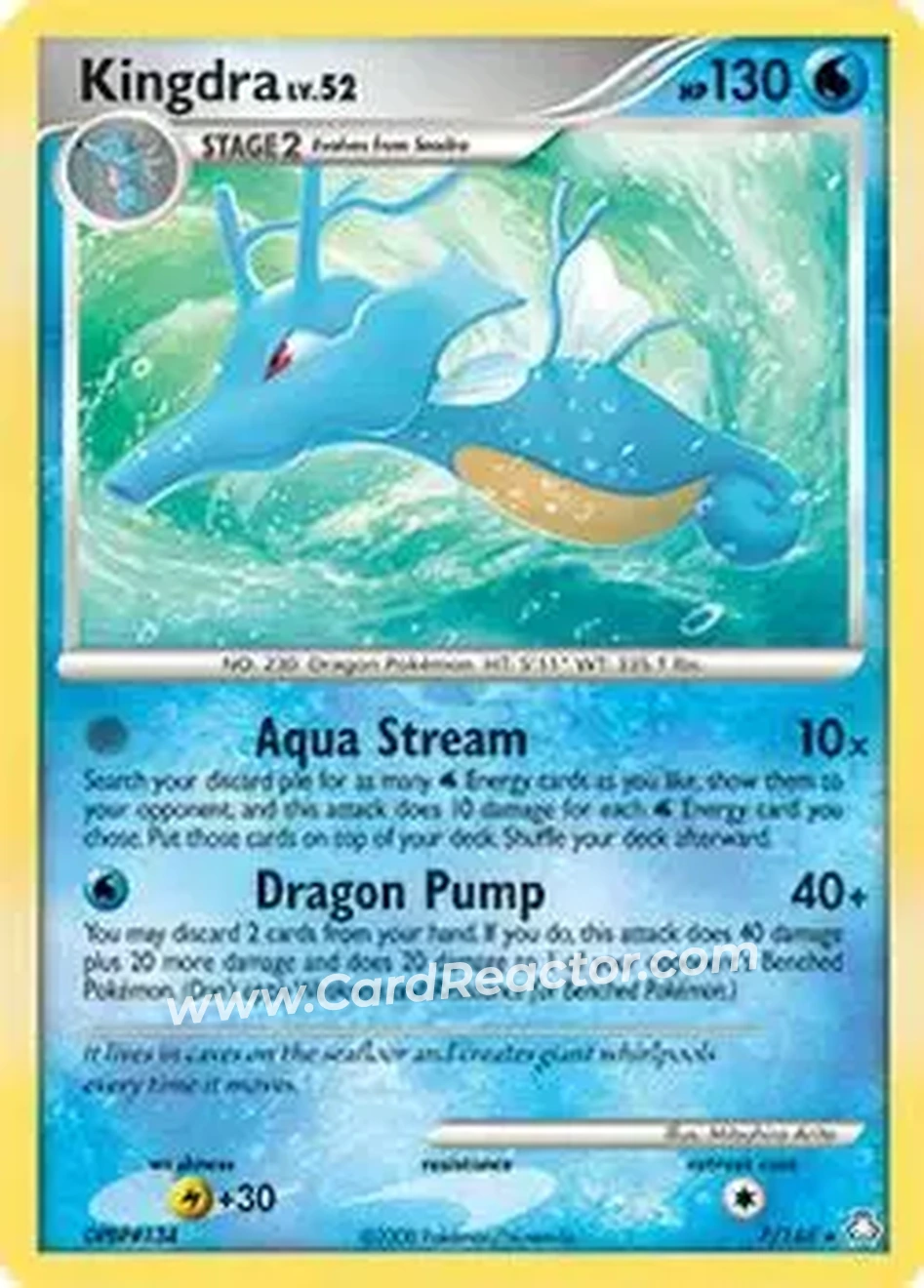 2008 Pokemon Diamond & Pearl Legends Awakened #7/146 - Kingdra - Front