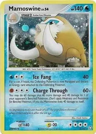 2008 Pokemon Diamond & Pearl Legends Awakened #9/146 - Mamoswine ex