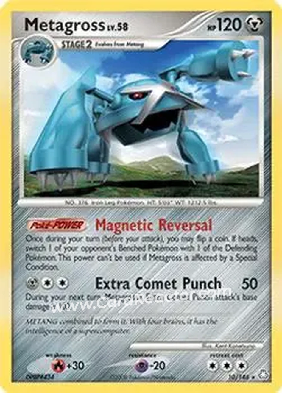 2008 Pokemon Diamond & Pearl Legends Awakened #10/146 - Metagross - Front