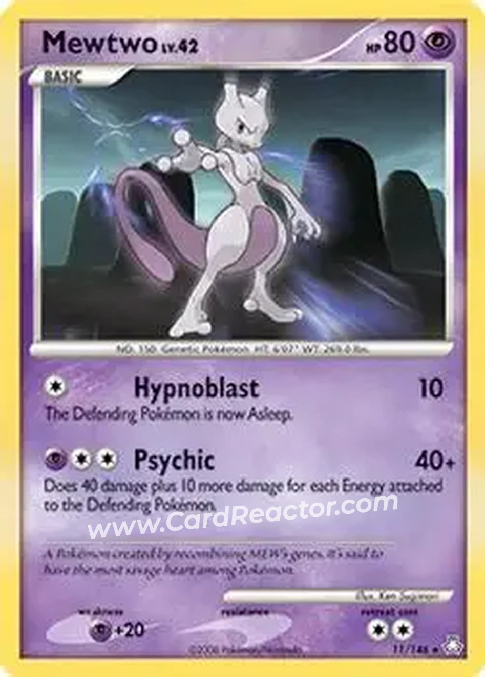 2008 Pokemon Diamond & Pearl Legends Awakened #11/146 - Mewtwo - Front