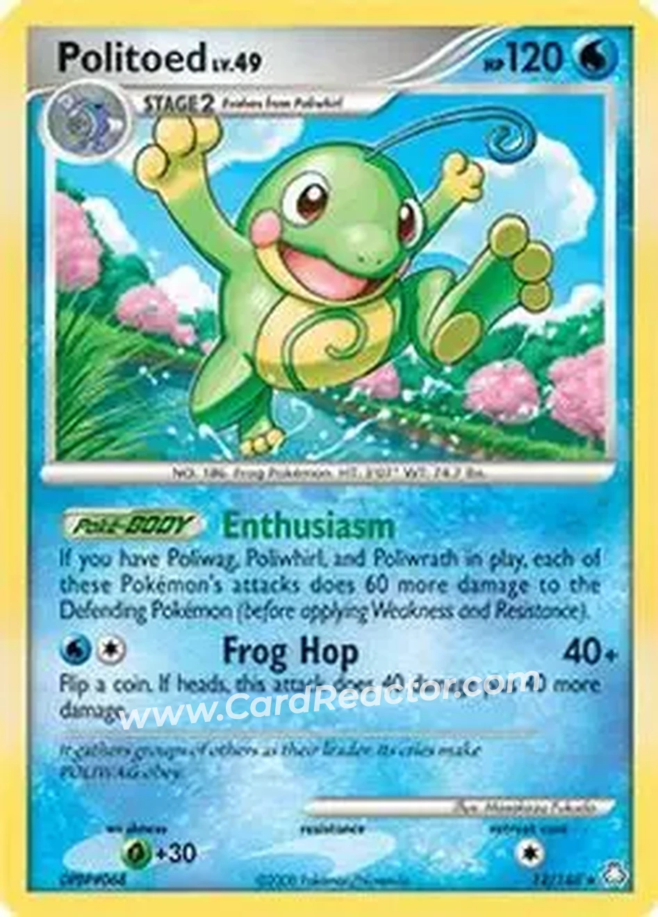 2008 Pokemon Diamond & Pearl Legends Awakened #12/146 - Politoed - Front