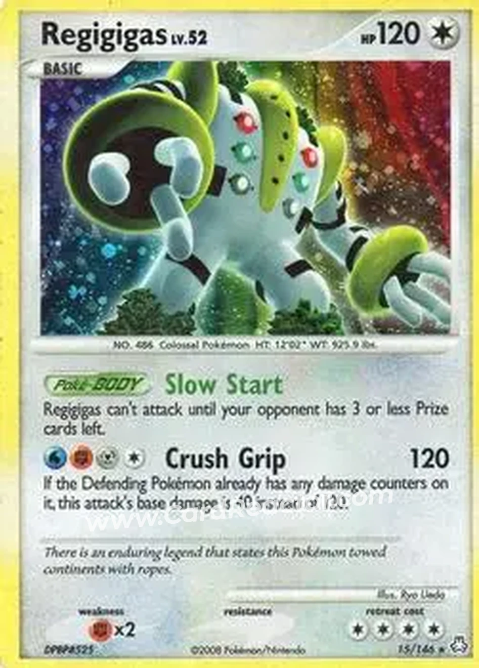 2008 Pokemon Diamond & Pearl Legends Awakened #15/146 - Regigigas - Front