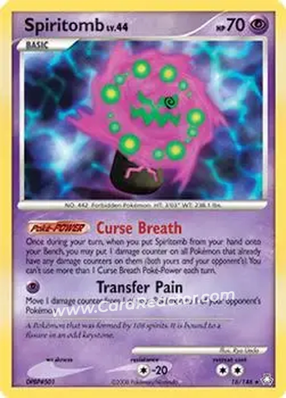 2008 Pokemon Diamond & Pearl Legends Awakened #16/146 - Spiritomb - Front