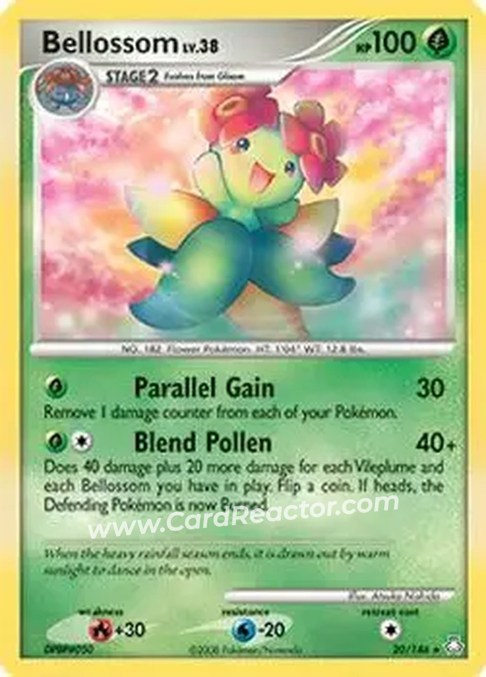 2008 Pokemon Diamond & Pearl Legends Awakened #20/146 - Bellossom - Front
