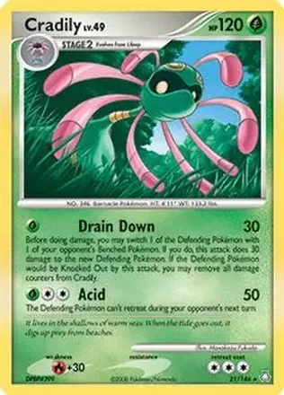 2008 Pokemon Diamond & Pearl Legends Awakened #21/146 - Cradily