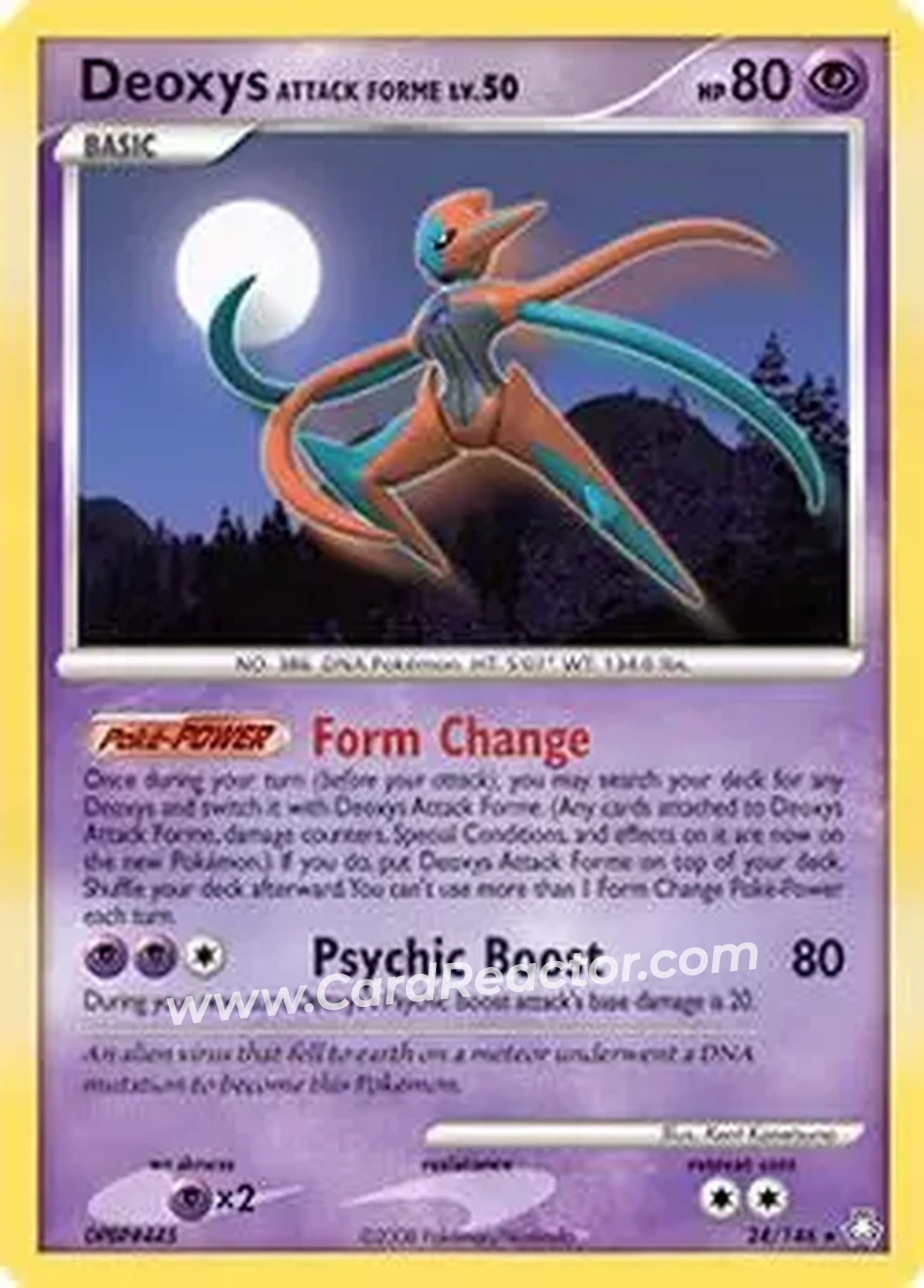 2008 Pokemon Diamond & Pearl Legends Awakened #24/146 - Deoxys - Front
