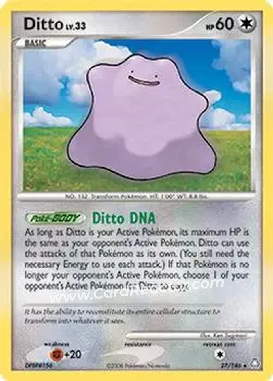 2008 Pokemon Diamond & Pearl Legends Awakened #27/146 - Ditto - Front