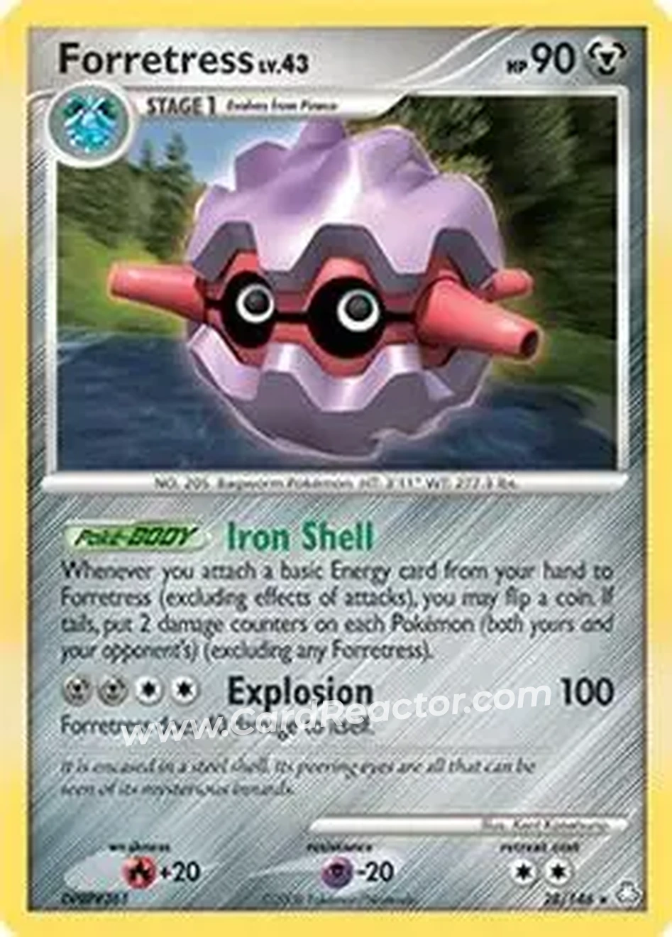 2008 Pokemon Diamond & Pearl Legends Awakened #28/146 - フォレトス - Front