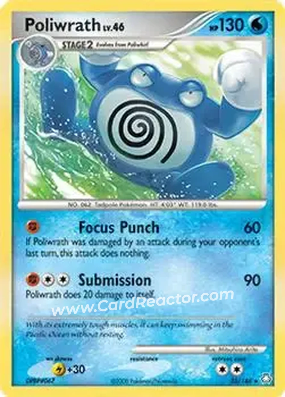 2008 Pokemon Diamond & Pearl Legends Awakened #35/146 - Poliwrath - Front