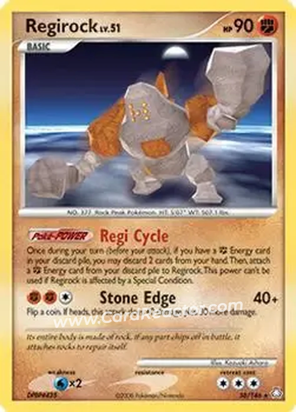2008 Pokemon Diamond & Pearl Legends Awakened #38/146 - Regirock ex - Front