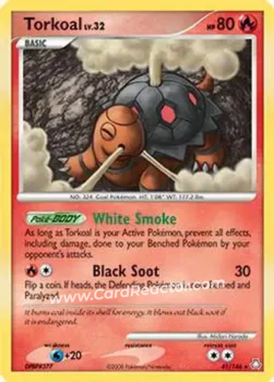 2008 Pokemon Diamond & Pearl Legends Awakened #41/146 - コータス - Front