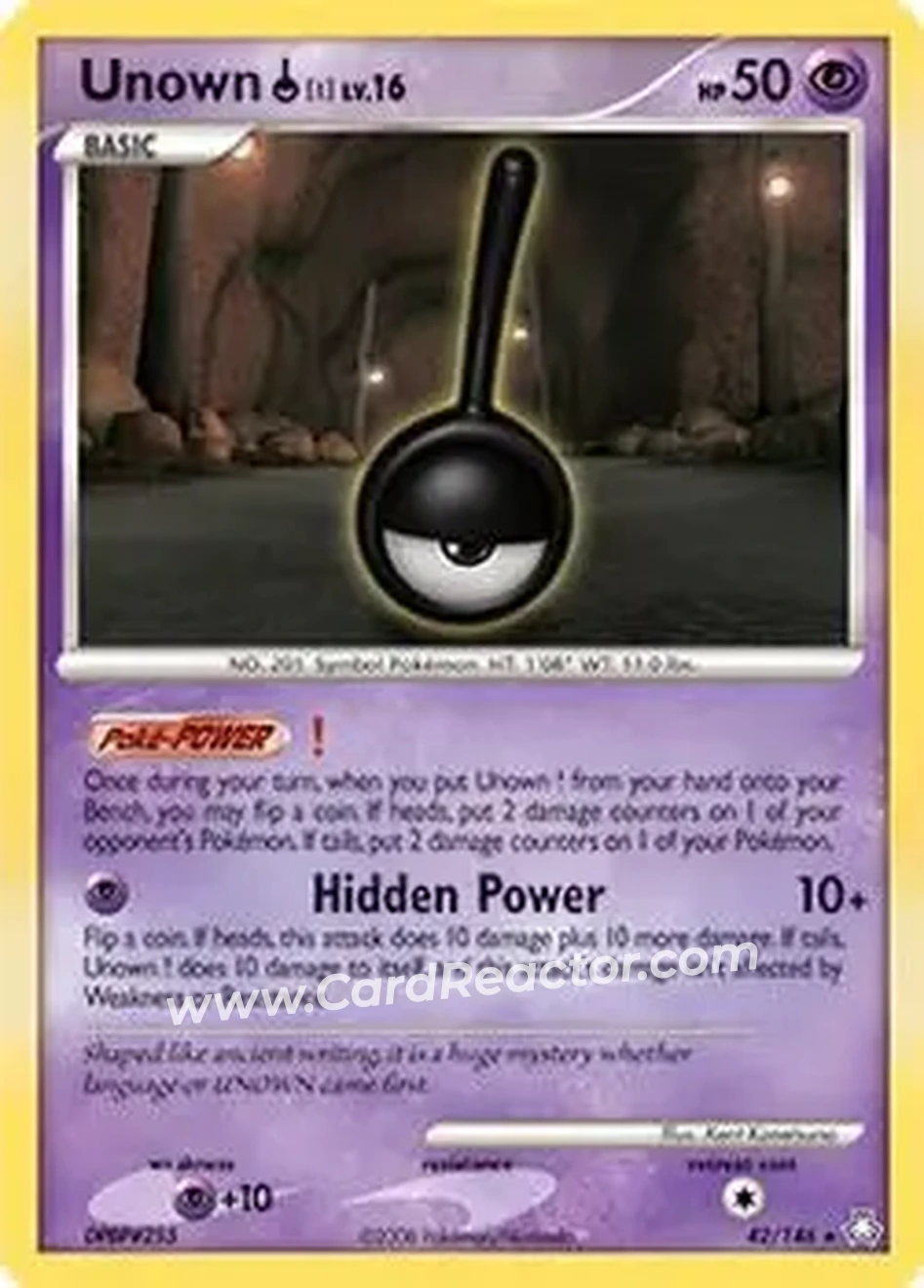 2008 Pokemon Diamond & Pearl Legends Awakened #42/146 - Unown - Front