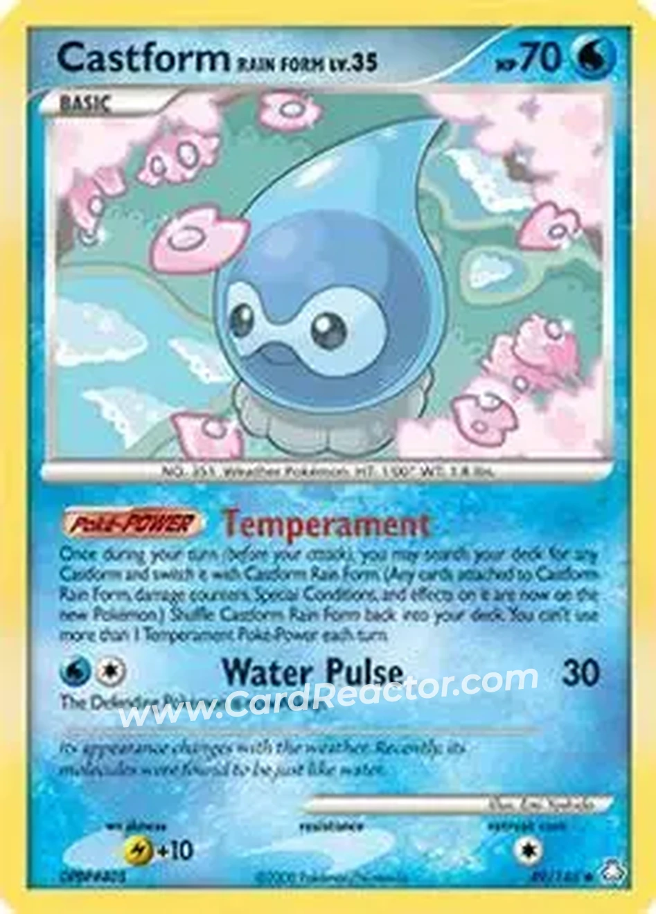 2008 Pokemon Diamond & Pearl Legends Awakened #49/146 - Castform Sunny Form - Front