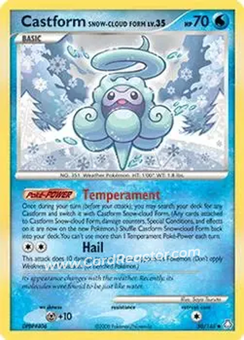 2008 Pokemon Diamond & Pearl Legends Awakened #50/146 - Castform Sunny Form - Front