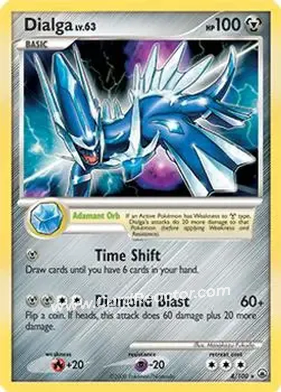 2008 Pokemon Diamond & Pearl Majestic Dawn #4/100 - Dialga - Front