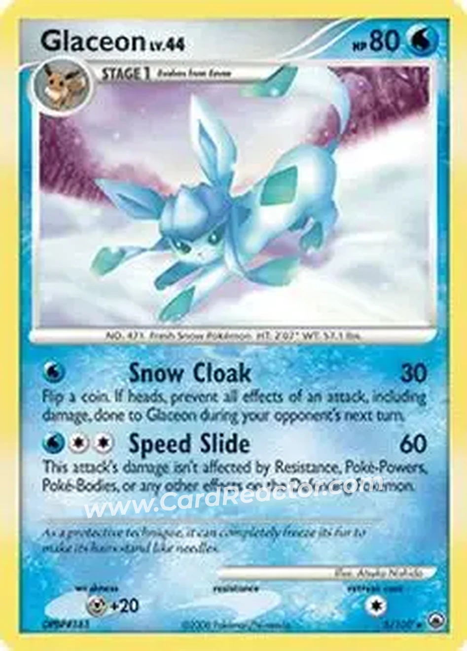 2008 Pokemon Diamond & Pearl Majestic Dawn #5/100 - Glaceon ex - Front