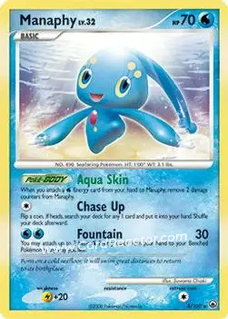 2008 Pokemon Diamond & Pearl Majestic Dawn #8/100 - Manaphy - Front