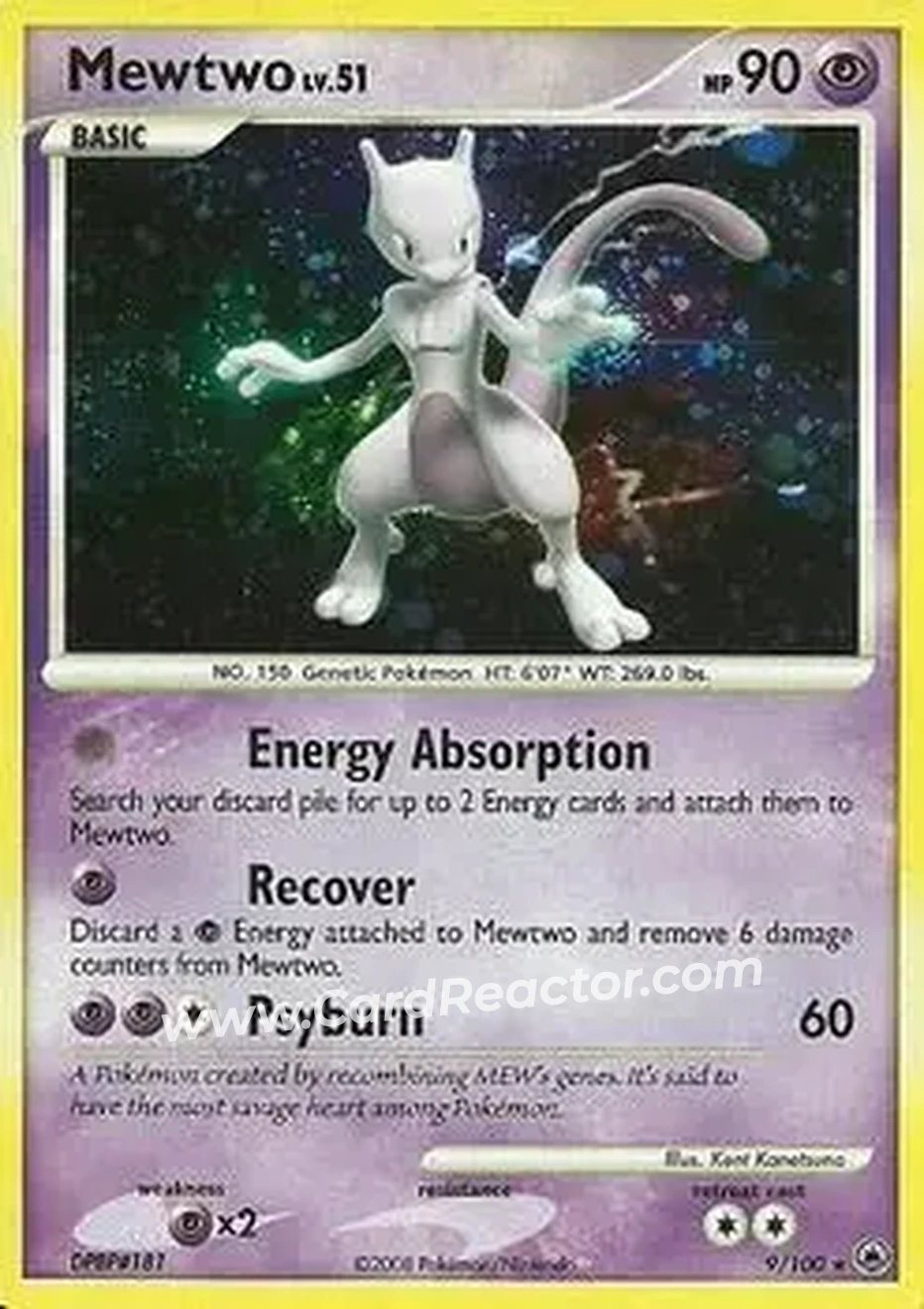 2008 Pokemon Diamond & Pearl Majestic Dawn #9/100 - Mewtwo - Front