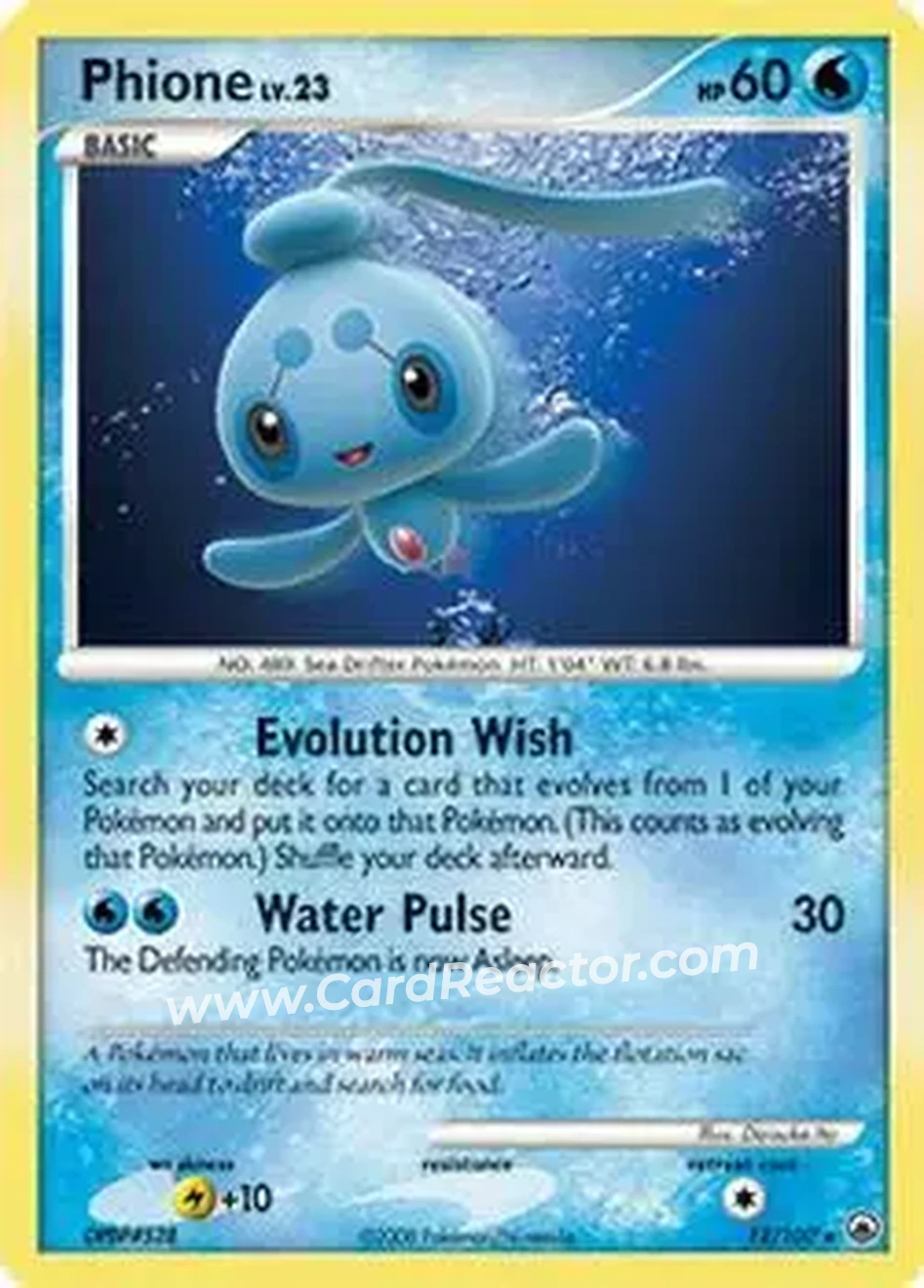 2008 Pokemon Diamond & Pearl Majestic Dawn #12/100 - Phione - Front