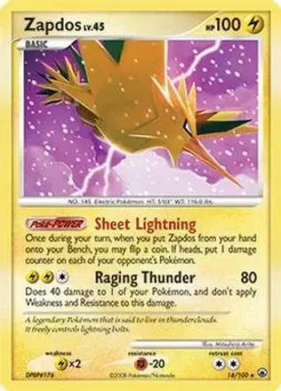 2008 Pokemon Diamond & Pearl Majestic Dawn #14/100 - Zapdos