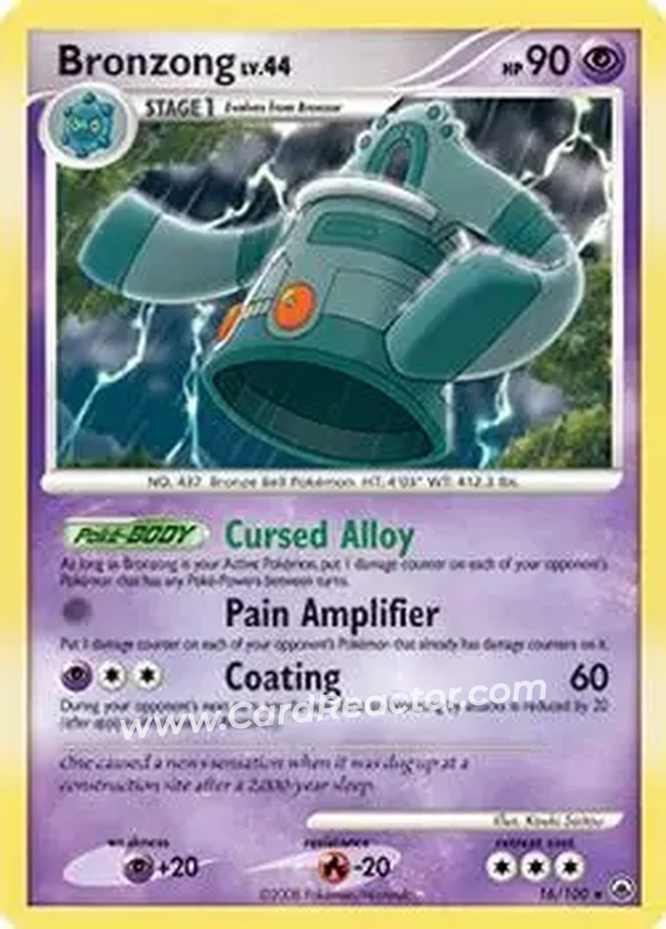 2008 Pokemon Diamond & Pearl Majestic Dawn #16/100 - Bronzong - Front