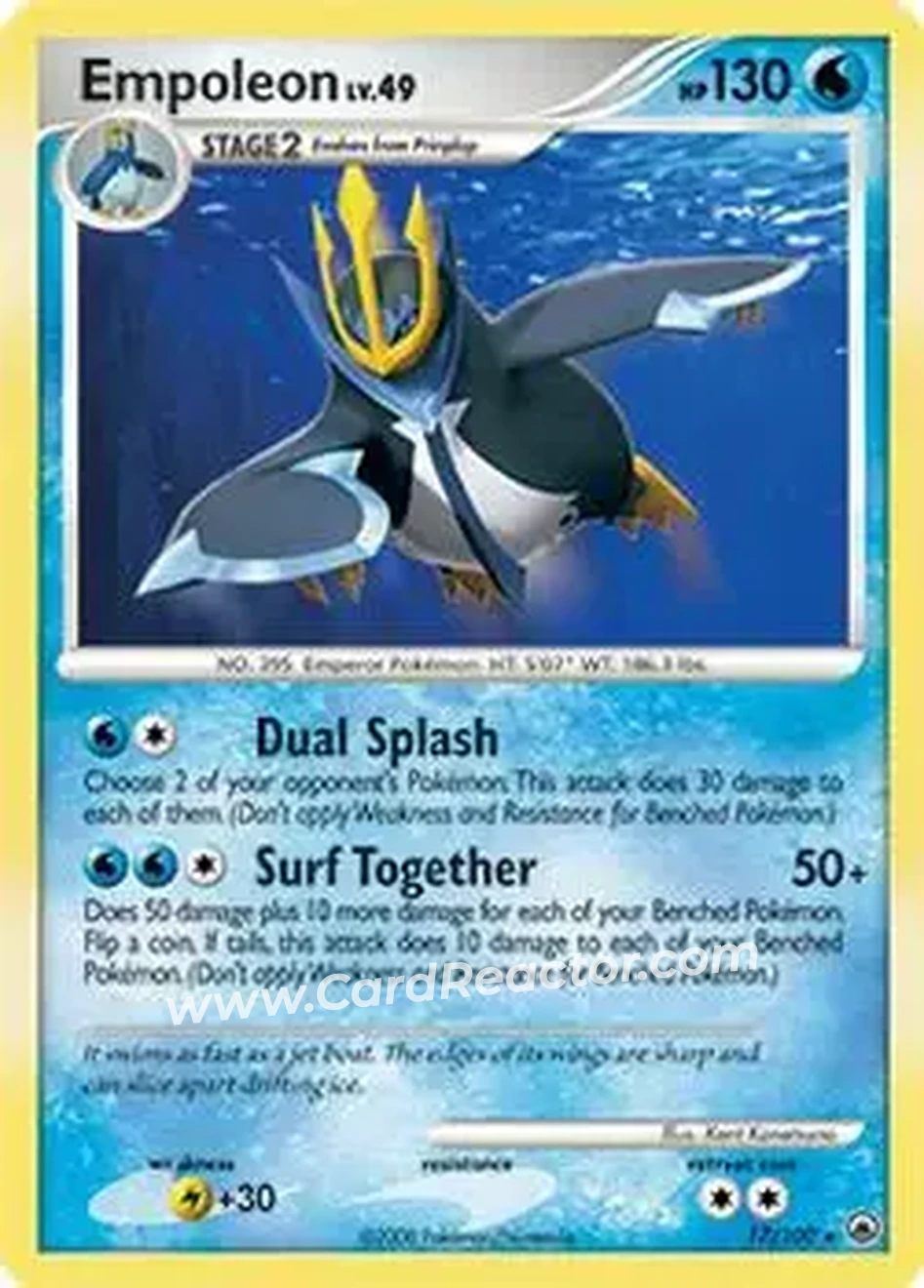 2008 Pokemon Diamond & Pearl Majestic Dawn #17/100 - Empoleon ex - Front